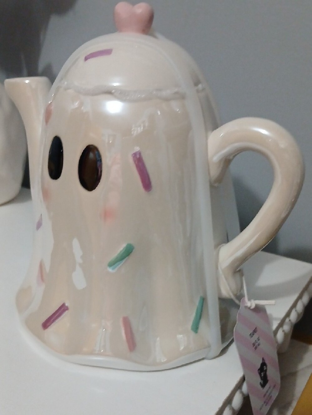 New! Cute Ceramic Pastel Ghost Teapot by Booville NWT - Picture 2 of 10
